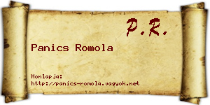 Panics Romola névjegykártya